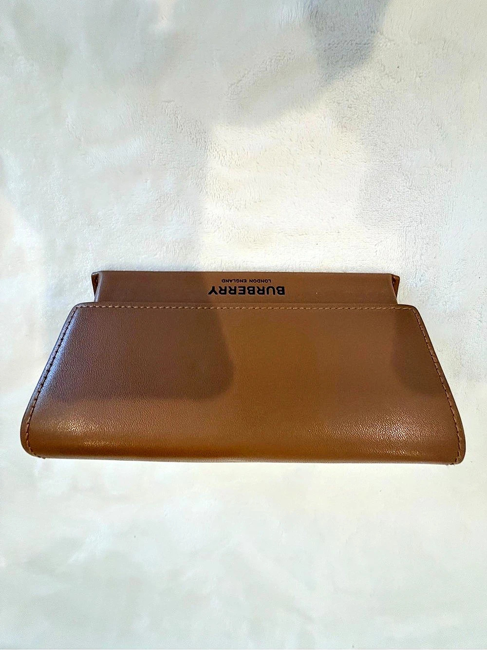 Burberry London England Leather Hard Eyeglass Sunglasses Case Brown